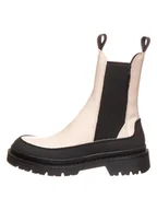 Botki damskie - GANT Footwear Skórzane sztyblety w kolorze czarno-beżowym - miniaturka - grafika 1
