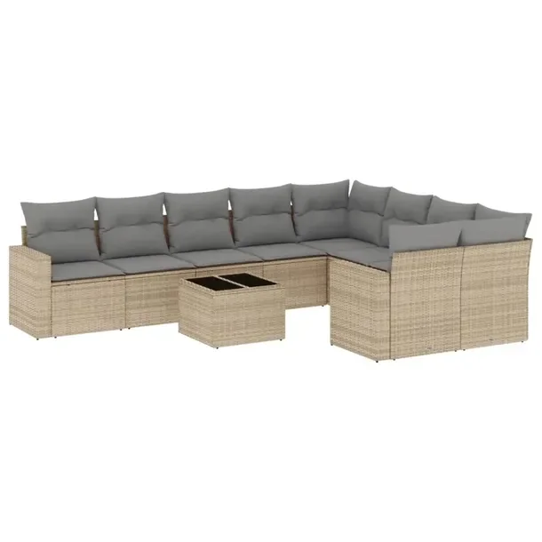 Zestaw wypoczynkowy ogrodowy beżowy z rattanem PE, wymiary 62x62x69 cm, 55