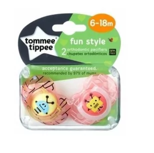 Tommee Tippee Smoczek ortodontyczny Fun Style - silikon, 6-18m (2szt.) - Smoczki uspokajające - miniaturka - grafika 1