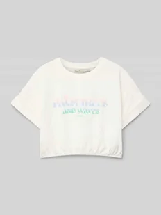 T-shirt z nadrukiem z logo - Koszulki dla dziewczynek - miniaturka - grafika 1