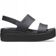Sandały damskie - Sandały damskie Crocs Brooklyn Low Wedge czarne 206453 060 36-37 - miniaturka - grafika 1
