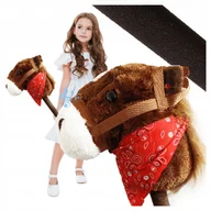 Maskotki i pluszaki - Hobby Horse miękka głowa konia koń na kiju rży 68 cm dźwięki galopu plusz - miniaturka - grafika 1