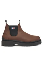 Botki męskie - Tommy Jeans Sztyblety Tjm Chelsea Leather Wl EM0EM01670 Brązowy - miniaturka - grafika 1