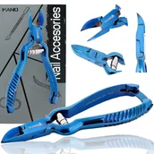 Akcesoria do paznokci - Cążki cęgi do grubych wrastających paznokci skórek obcinaczki nożyczki manicure gabinet SPA niebieskie - miniaturka - grafika 1