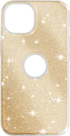 Etui i futerały do telefonów - Błyszczące etui na telefon Apple iPhone 14, widoczne logo Apple - złote - miniaturka - grafika 1