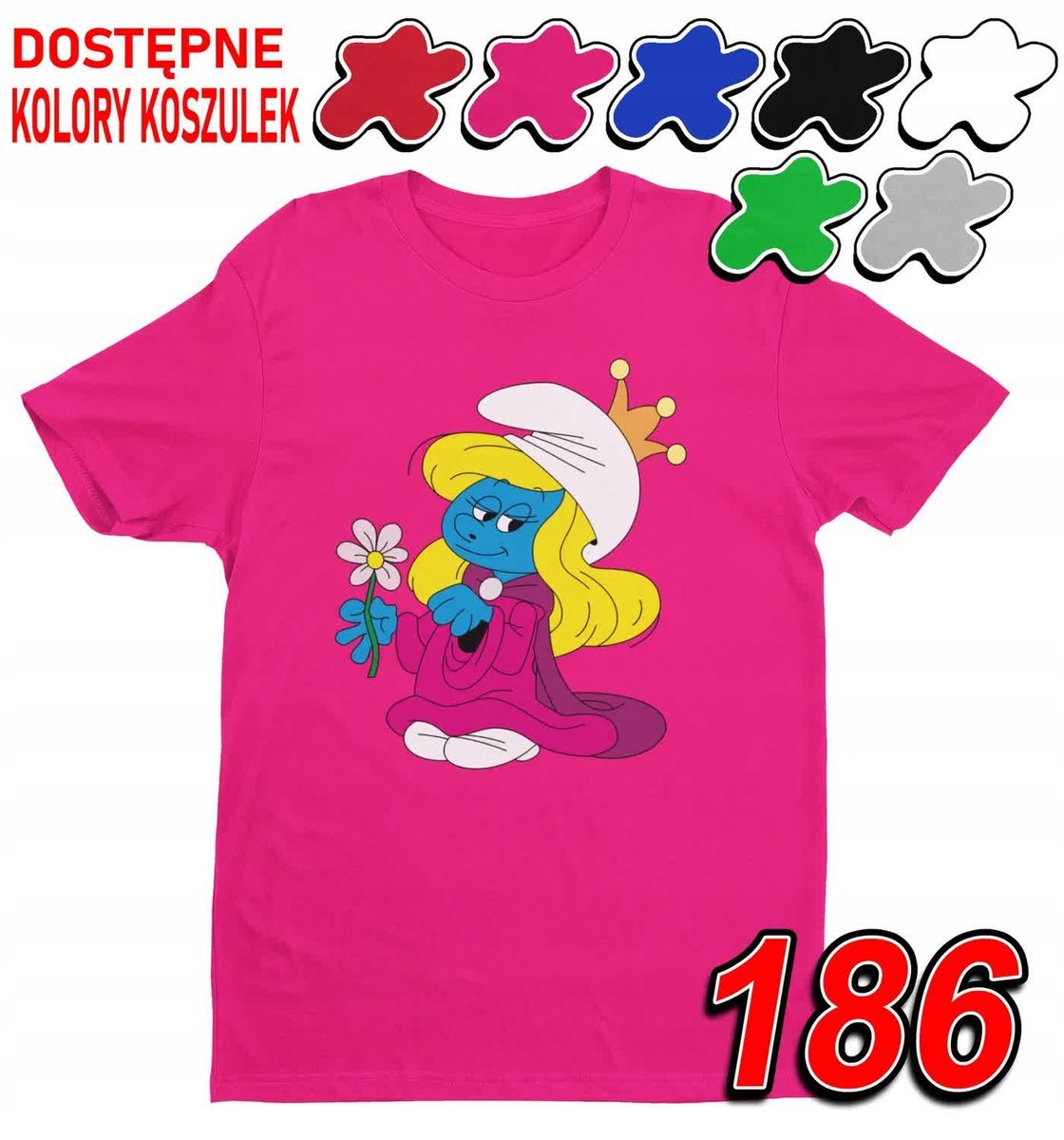 Dziecięca Koszulka T-Shirt Z Nadrukiem Duży Wybór Smerfetka - L 146-152