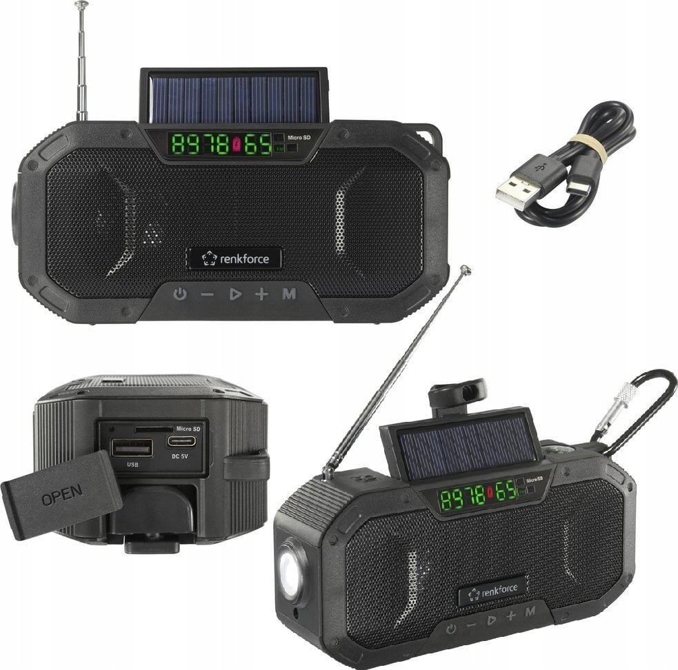 Renkforce RF-CR-300 Outdoorradio UKW, MW Bluetooth®, Schwarz RF-5236092