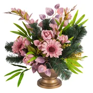 Sztuczne kwiaty - Kompozycja kwiatowa w misce 50 x 35 cm WŚ-STN-03 - miniaturka - grafika 1