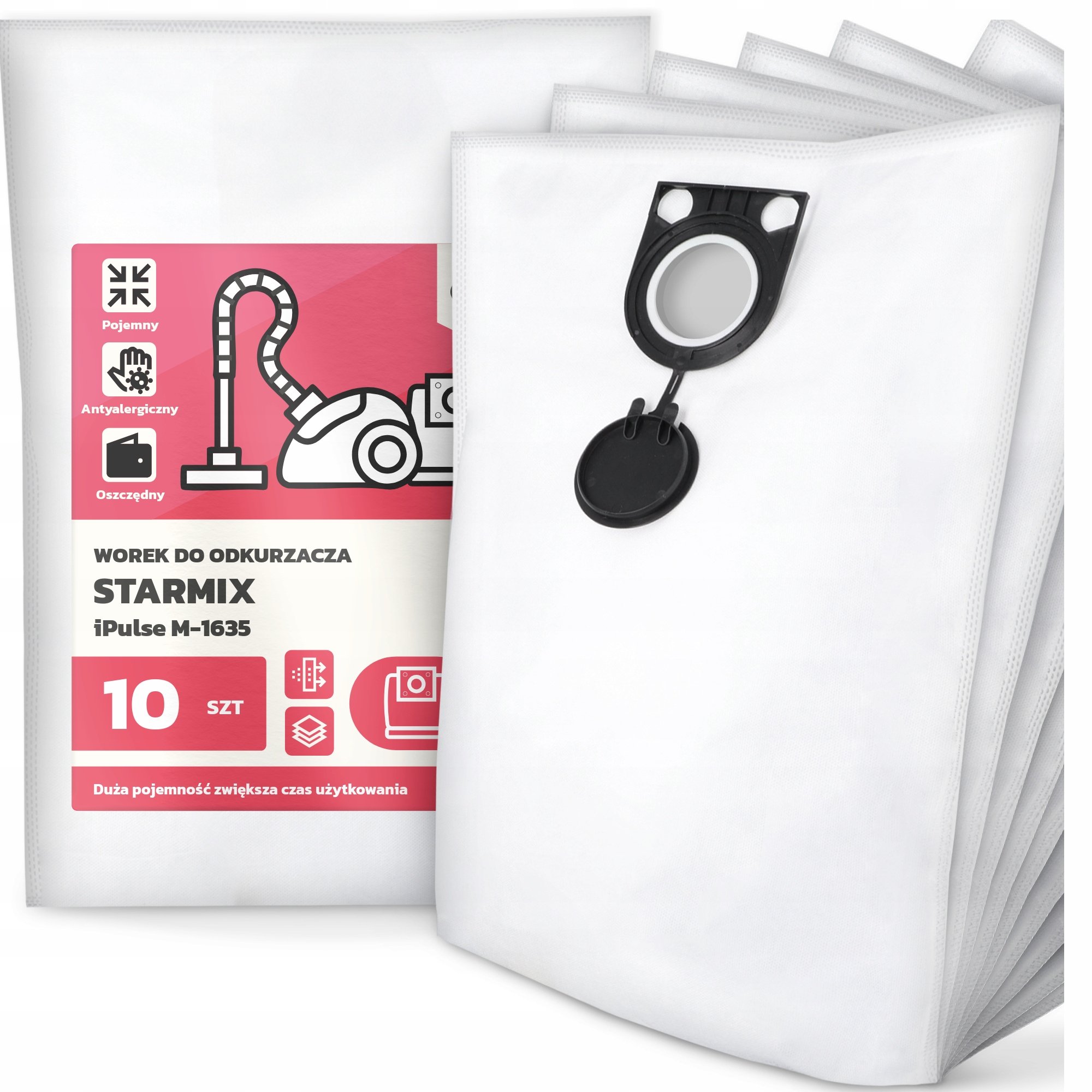 10x Worek do Odkurzacza Starmix iPulse M-1635 Syntetyczny Tekstylny Duży G9