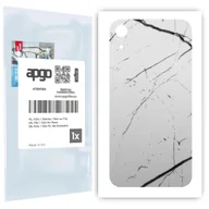 Szkła hartowane na telefon - Folia naklejka skórka strukturalna na TYŁ do Apple iPhone XR -  Marmur Biały - apgo SKINS - miniaturka - grafika 1