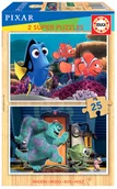 Puzzle - Educa 18597 Disney Pixar (Finding Nemo + Monsters) 2 drewniane puzzle dziecięce x 25 części 18597 - miniaturka - grafika 1