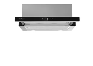 Corberó ANETO960X Dzwonek teleskopowy Stal nierdzewna i Czarny, 90 cm, Przepływ 600 m3/h, Moc 165 W, 3 Prędkości, Filtr aluminiowy 3 warstwy, Filtr węglowy, Efektywność energetyczna A - Filtry do okapów - miniaturka - grafika 1