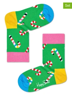 Happy Socks Skarpety (2 pary) w kolorze zielonym ze wzorem - Skarpetki damskie - miniaturka - grafika 1