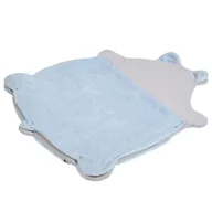 Maty edukacyjne - Hi Little One mata niemowlęca z kocykiem MIŚ Grey/Blue Pom Pom - miniaturka - grafika 1