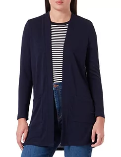 Swetry damskie - TOM TAILOR Damski Kardigan z kieszeniami 1032699, 30025 - Navy Midnight Blue, L - grafika 1