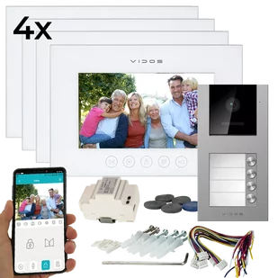 Wideodomofon Wielorodzinny WIFI Vidos X M11W-X + S11-4 FullHD Android Podczerwień RFID MicroSD - Wideodomofony - miniaturka - grafika 1