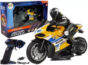 Import LEANToys Motor Sportowy Ścigacz Zdalnie Sterowany 2.4G Zasięg 35 m Żółty LT-9070-0 - Zabawki zdalnie sterowane - miniaturka - grafika 1
