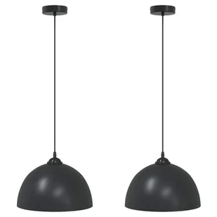 vidaXL Lampy wiszące 2 szt. Regulowana wysokość E27 Czarny Metal - Lampy ogrodowe - miniaturka - grafika 1
