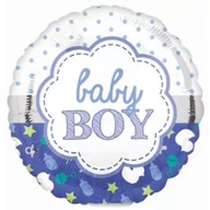 Baby shower i roczek - Amscan Balon foliowy "Baby Boy", niebieski, 17" RND 33642 - miniaturka - grafika 1