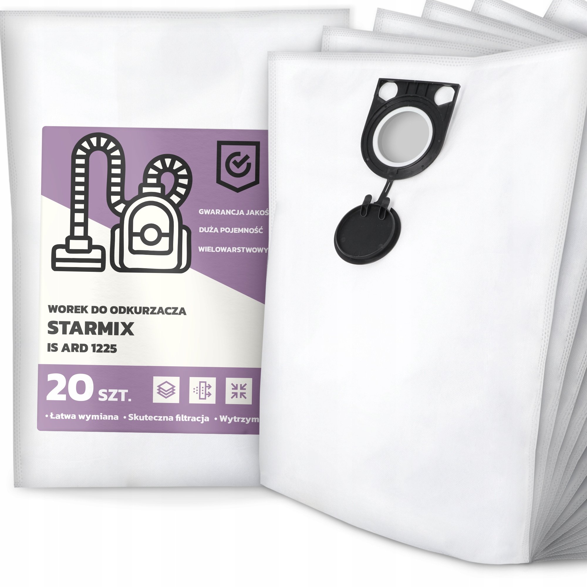 20x Worek do Odkurzacza Starmix Is Ard 1225 Syntetyczny Pojemny Mocny G9