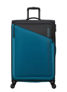 Walizka duża poszerzana American Tourister Daring Dash EXP - black / blue - Walizki - miniaturka - grafika 1