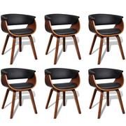 Krzesła - vidaXL Zestaw krzeseł ze skóry syntetycznej, 6 sztuk - miniaturka - grafika 1