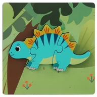 Puzzle - Układanka drewniana DINOZAUR dla dzieci puzzle EDUKACYJNA 4 elementy - miniaturka - grafika 1