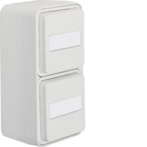 Berker W.1 Berker Gniazdo SCHUKO 2P+Z 2-kr pionowe z polem opisowym, kompletne, IP55, biały - Gniazdka elektryczne - miniaturka - grafika 1