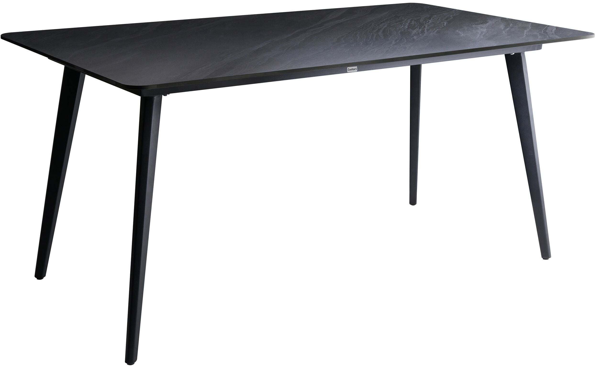 Beliani Stół ogrodowy RODALLO 160 cm 90 cm Kamień Czarny marmur