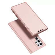Etui i futerały do telefonów - Dux Ducis Skin Pro kabura etui pokrowiec z klapką Samsung Galaxy S22 Ultra różowy - miniaturka - grafika 1