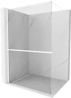 Ścianki i drzwi prysznicowe - Mexen Kioto+ ścianka prysznicowa z półką Walk-in 100 x 200 cm, transparent, biała - 800-100-121-20-00 - miniaturka - grafika 1