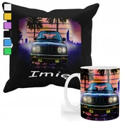 Gadżety dla niej i dla niego - ZESTAW KUBEK + PODUSZKA Z POSZEWKĄ- PREZENT DLA FANA MOTORYZACJA BMW+ IMIĘ - miniaturka - grafika 1