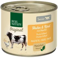 Mokra karma dla kotów - REAL NATURE Senior Kurczak i Wołowina z olejem z konopi 6x200 g - miniaturka - grafika 1
