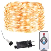 Oświetlenie świąteczne - Lampki choinkowe z pilotem 300 led druciki na prąd biały ciepły CL0312 - miniaturka - grafika 1