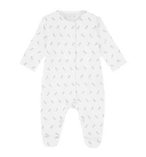 Pajac bawełniany biały w koniki 56 - Pajacyki dla niemowląt - miniaturka - grafika 1