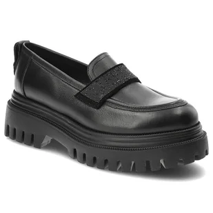 Czarne Półbuty Karino Eleganckie Skórzane Buty - Półbuty damskie - miniaturka - grafika 1
