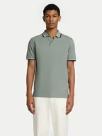 Koszulki męskie - Selected Homme Polo 16095852 Zielony Slim Fit - miniaturka - grafika 1