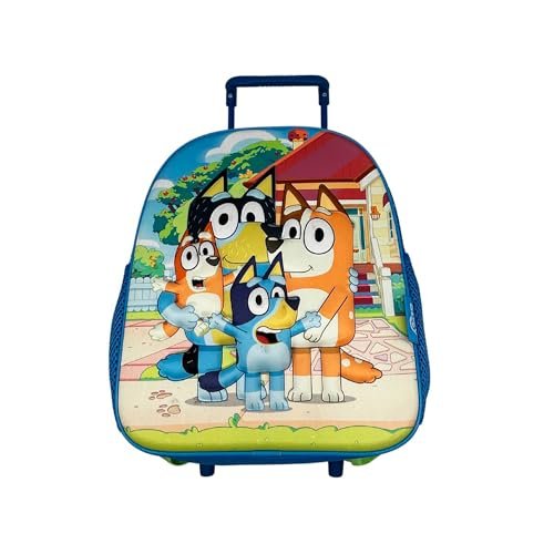 ToyBags BLUEY Plecak Przedszkolny z wózkiem, idealny dla dzieci w różnym wieku - Jakość i wytrzymałość - Z uchwytami - 32 x 26 x 10 cm, Biały, M, Casual