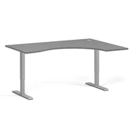 Stoły i stoliki do biura - Stół z regulacją wysokości, 1 silnik, 745 - 1235 mm, ergonomiczny L/P, blat 1600 x 1200 mm, podstawa szara, grafitowy - miniaturka - grafika 1