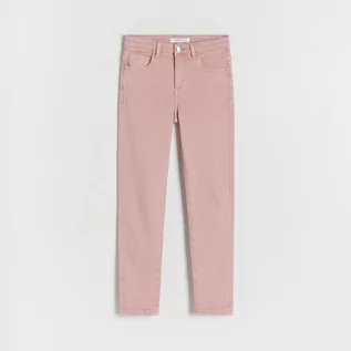 Spodnie i spodenki dla dziewczynek - Reserved - Jeansy slim - Różowy - grafika 1