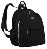 Plecaki - PETERSON Miejski plecak damski na suwak czarny pojemny mieści a4 kieszonki szerokie szelki funkcjonalny - miniaturka - grafika 1