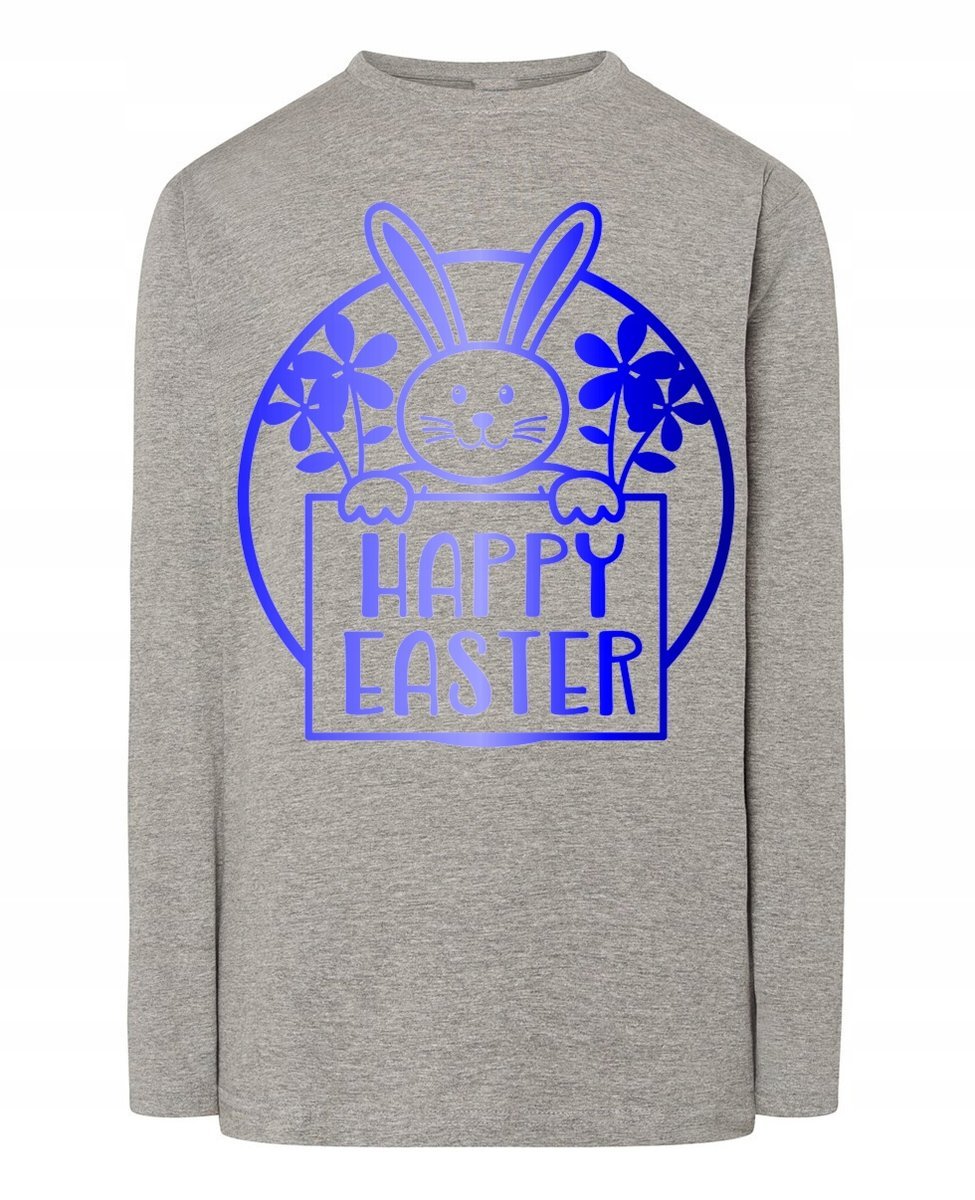 Longsleeve męski nadruk Królik Wielkanocny r.4XL
