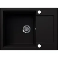 Zlewozmywaki - EOS Zlewozmywak granitowy UNITO z ociekaczem (czarny brokat srebrny) - miniaturka - grafika 1