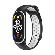 Akcesoria do smartwatchy - Opaska / Pasek Silikonowy Braders do Xiaomi Mi Band 5 / 6 / 7 czarno-biały - miniaturka - grafika 1