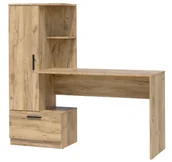 Biurka - Elior Biurko z szufladą i zamykanym regałem dąb craft H0-W74 - miniaturka - grafika 1