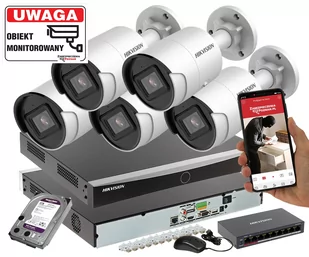 Zestaw do monitoringu 5 kamer IP HIKVISION DS-2CD2083G2-I 8mpx Pełna Analityka Acusense + Switch PoE - Zestawy do monitoringu - miniaturka - grafika 1
