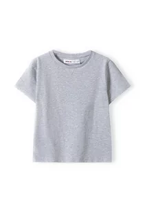 Bluzki dla niemowląt - Szary t-shirt dzianinowa basic dla niemowlaka - grafika 1