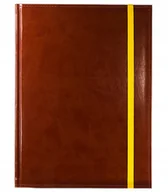 Notesy i bloczki - Notes książkowy A4 Sena JASNY BRĄZ gumka zamykająca żółta, notatnik - miniaturka - grafika 1