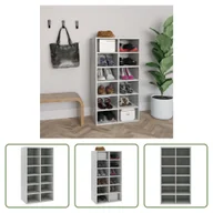 Szafki na buty - The Living Store Stojak na buty betonowy szary 54x34x100,5 cm Materiał drewnopochodny - miniaturka - grafika 1