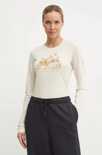 Columbia longsleeve damski kolor beżowy - Bluzki damskie - miniaturka - grafika 1